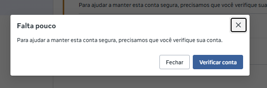 Verificação de conta via SMS