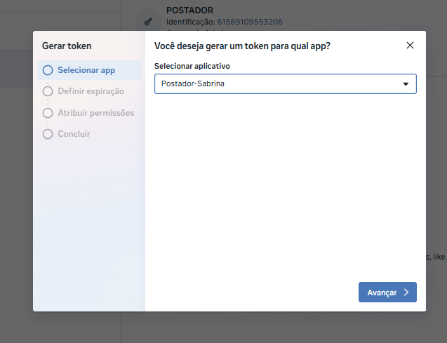 Selecionar app